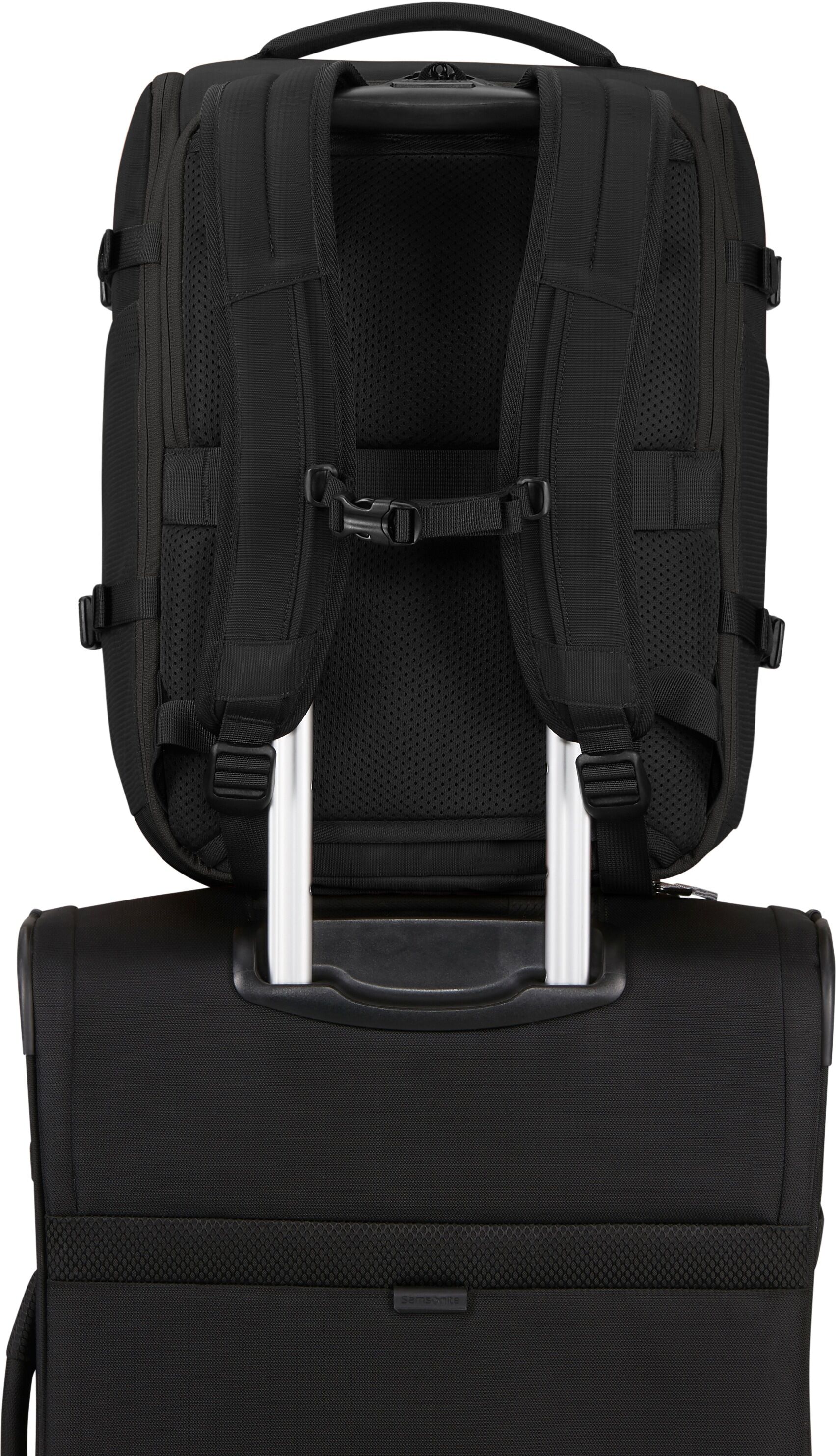 Reiserucksack SAMSONITE "2FIT", Gr. B/H/T: 30cm x 40cm x 20cm, schwarz, Rucksäcke Reiserucksack, handgepäcktauglich gemäß IATA-Empfehlung, Volumen von 31,5 Litern