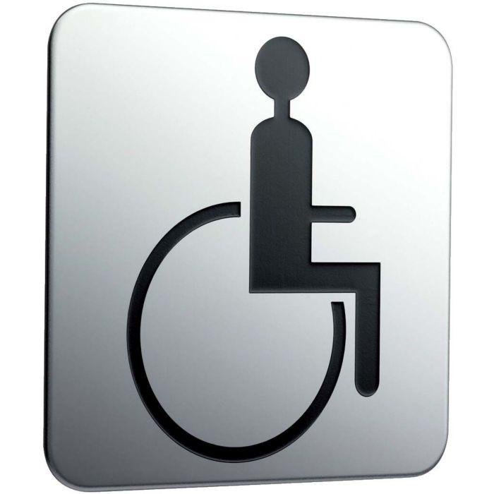 Emco Türschild System 2 357600003 chrom, Aufschrift Rollstuhlfahrer