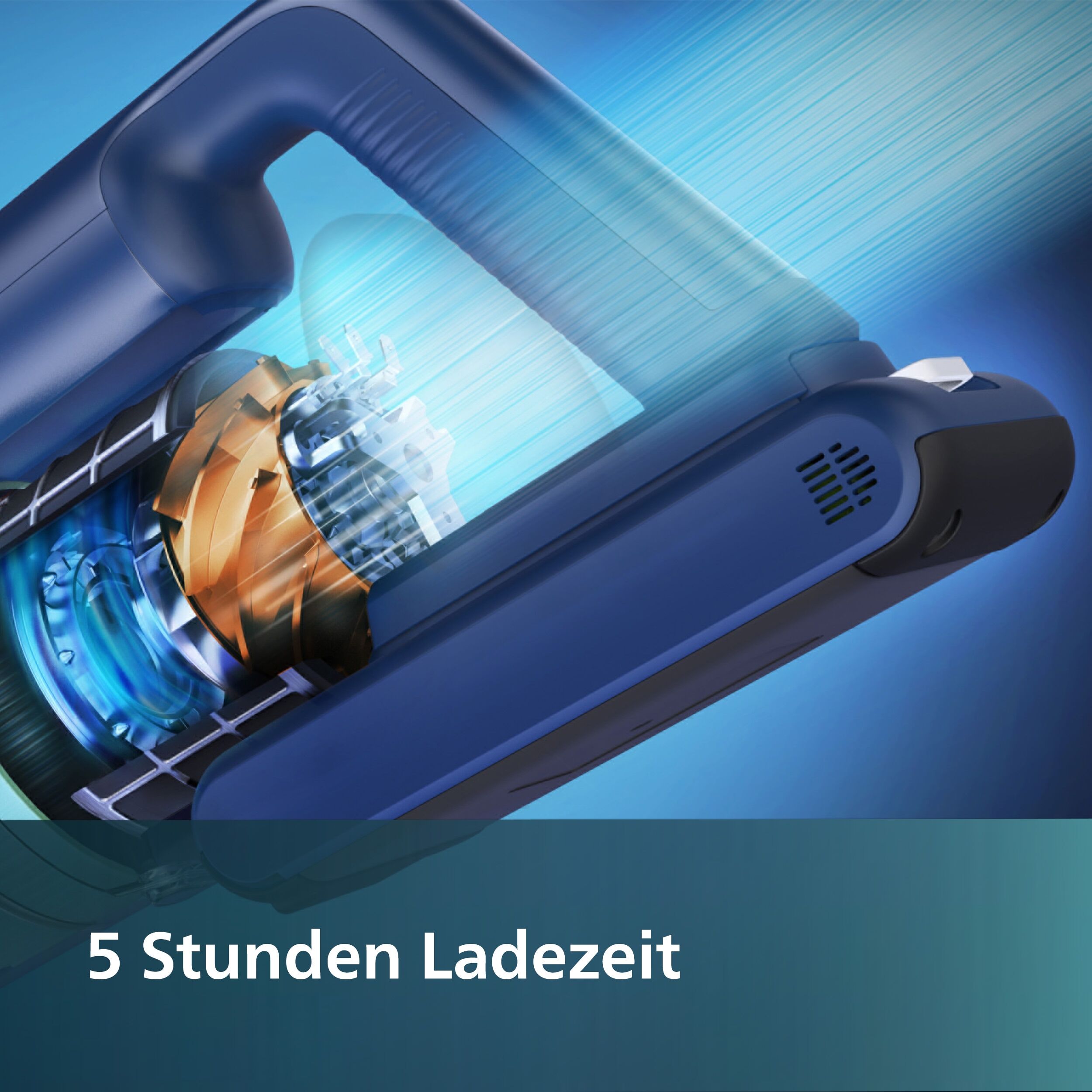 Philips Zusatz-Akku "Lithium-Ionen-Akku XV1653/01 für kabellose Staubsauger 5000 Series", blau, 25,2 V 2.000mAh, Akkumulatoren, verlängert die Betriebsdauer kabelloser Staubsauger der 5000er Serie, Zusatz-Akku