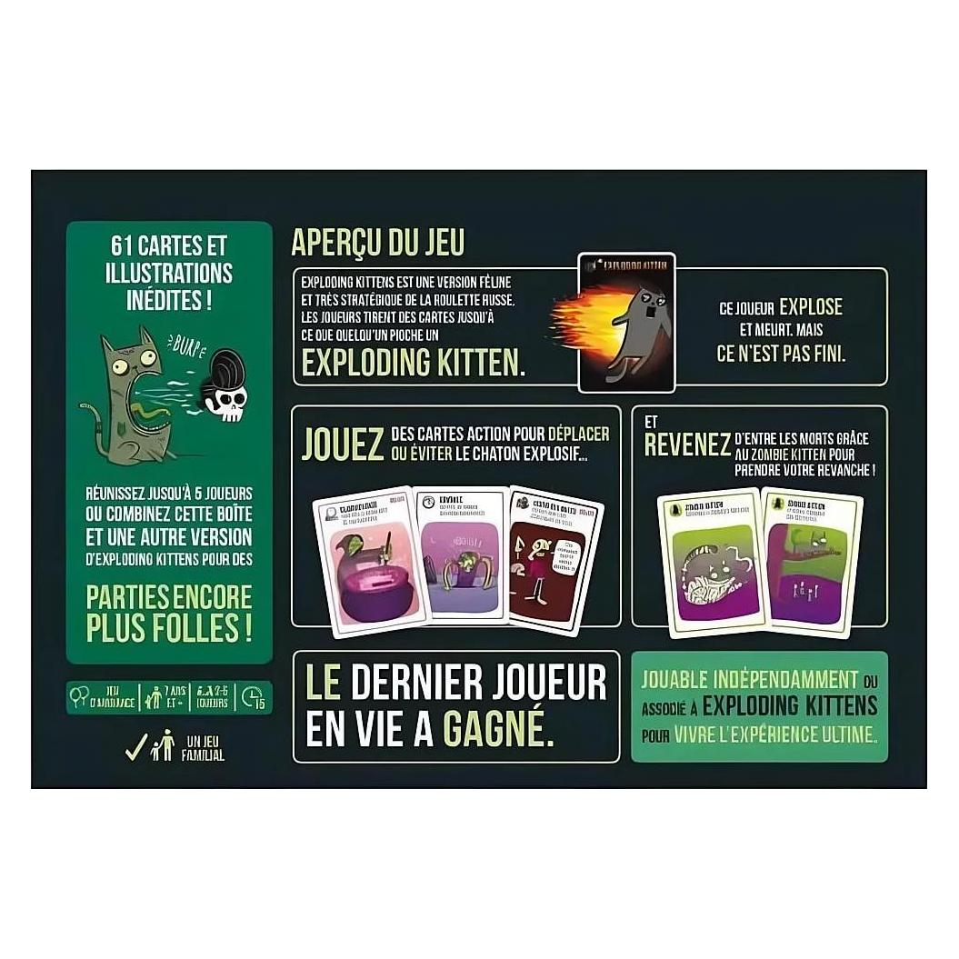 Exploding Kittens Zombie Kittens (Französisch, 2 - 5 Spieler) (EKIEK10FR)