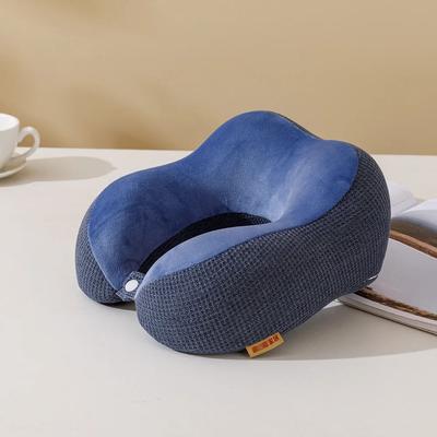 Uplift Picks Memory Foam U Shaped Neck Pillow Ergonomic Travel And Airplane Neck Support Pillow blue