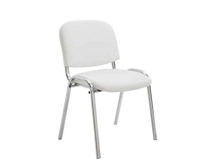 Chaise visiteur - CLP - Ken - Similicuir - Métal chromé - Blanc