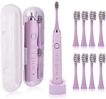 Inspired Finds Sarmocare S100 Sonic Electric Toothbrush Smart Ultrasonic Whitening With 8 Brush Heads purple