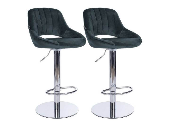 CLP Barhocker 2er Set Milet chrom (Set, 2er), höhenverstellbar und drehbar