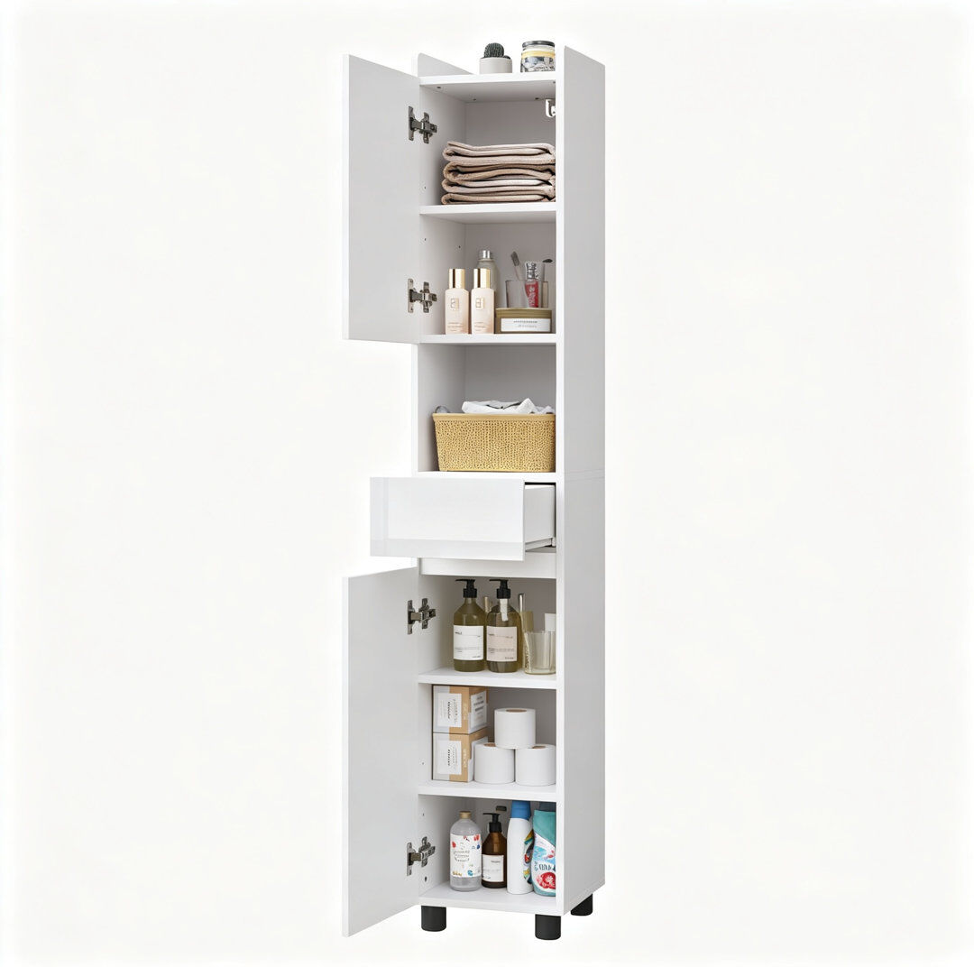 Rebrilliant Freestanding Bathroom Cabinet White 170cm H X 30cm W X 30cm D