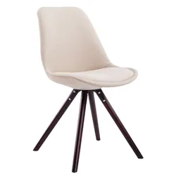 CLP Besucherstuhl Toulouse Stoff Cappuccino Rund   Farbe: creme, Gestell Farbe: cappuccino