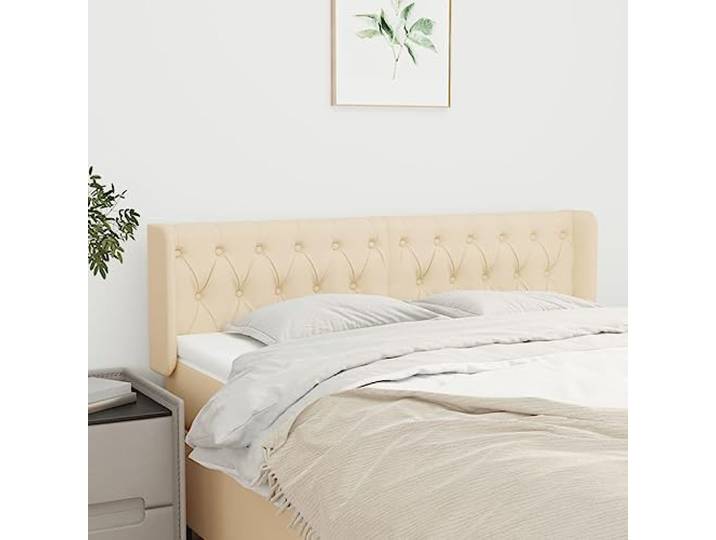 KTHLBRH Kopfteil aus klassischem Stoff für Betten mit elegantem Design und verstellbarer Höhe, strapazierfähiges und atmungsaktives Material, Beine aus Lärchenholz