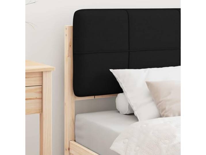 KTHLBRH Bett mit Kopfteil schwarz beschichtet 100 x 200 cm Massives Kiefernholz, Minimalistische Struktur, robustes Gestell, Doppelzimmer
