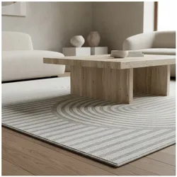 Outdoorteppich VENTOUX, im Boho-Stil, Grau, 140 x 200 cm