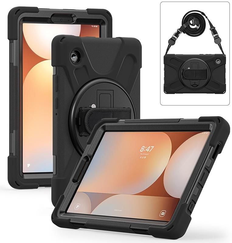 eSTUFF ES683500-BULK CHICAGO Full Body Defender Case for Samsung Galaxy Tab S10 Lite/S10 FE/S9/S8/S7 Black