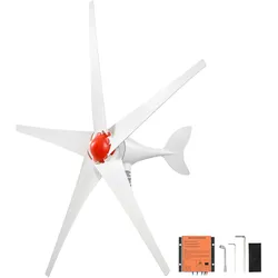 VEVOR 800W 12V Horizontale Windkraftanlage Windturbine mit MPPT-Laderegler, 5 Rotorblätter, 3-Phasen-Wechselstrom, IP67 & Überladeschutz, Windgenerator für Wohnhaus Bauernhof RV Marine & Inselsystem