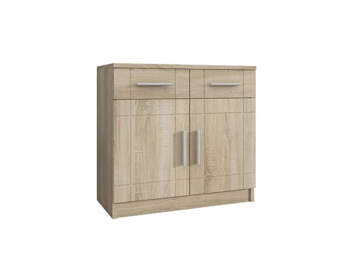 KOMMODE PERUGIA 69/70/37 cm mit 2 Schubladen 2 Türen Sonoma Eiche