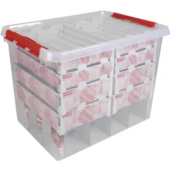 Sunware, Christbaumschmuck, Q-line Weihnachtsbox 72L mit Einsatz für 128 Kugeln transparent rot (128x)