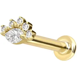 14 Karat Gold Labret mit Innengewinde MOISSANITE-AUGE