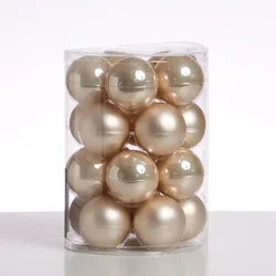 MARELIDA Christbaumkugel Weihnachtskugel Glas D: 6cm creme 20er Set
