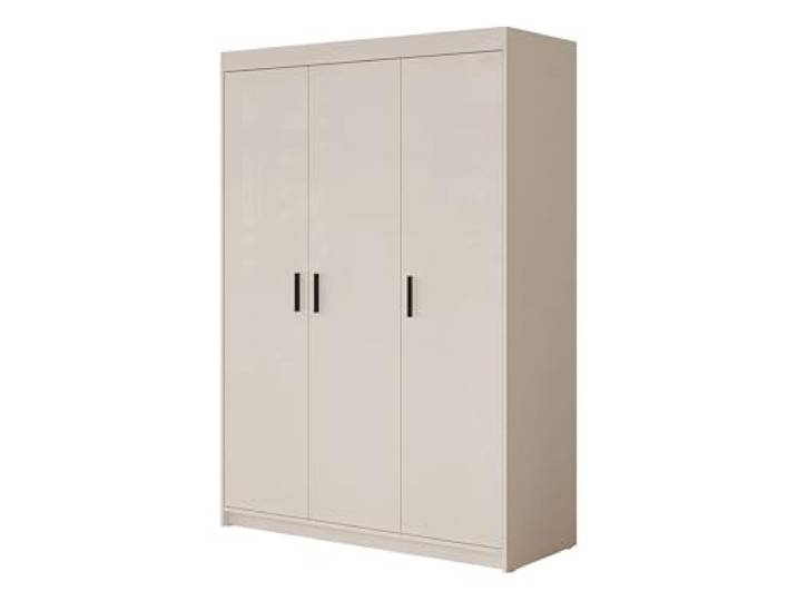 Mirjan24 Kleiderschrank Elena 3D, Drehtürenschrank, Farbauswahl, 3-türig Schrank, Weiß, Sonoma, Lefkas (Beige)