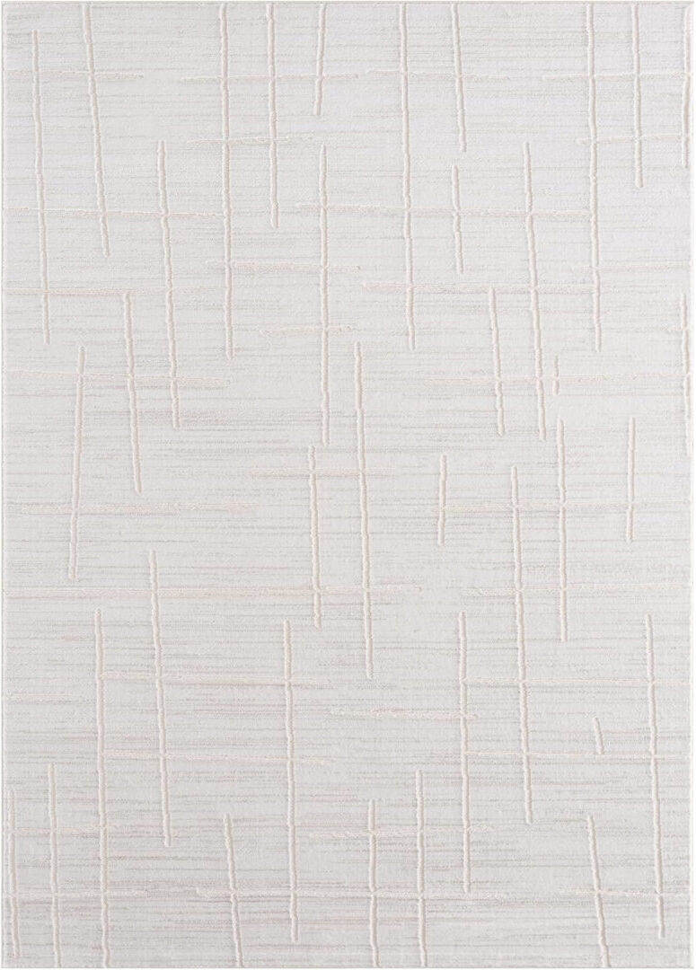 Ruglenza Home Ruglenza Modern Area Rug - Soft Pile Easy Clean Carpet for Living Room & Bedroom, Durable Synthetic Fibre, Stylish Home Decor Rug Cream-BrokenLines 160 x 230 cm