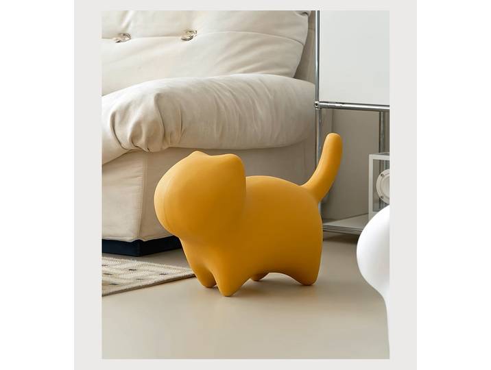 Design nordique moderne enfants enfants jouet PE plastique écologique Animal extérieur chat tabouret bas chaise