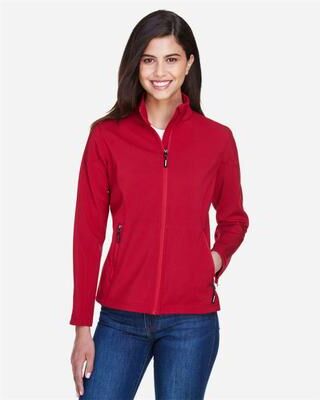 CORE365 78184 Women's Cruise Two-Layer Fleece Bonded Soft Shell Jacket in Classic Red size Medium