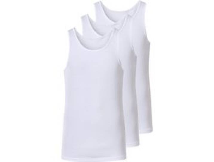 ESMARA MEN Débardeurs côtelés pour hommes, 3 pièces. (blanc, XL)