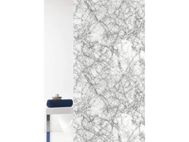 Grund Duschvorhang Anti-Schimmel, Wasserdicht Vorhang an Badewanne, 100% Textile, MARMOR, Duschvorhang 80x200 cm, Grau