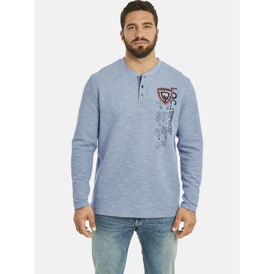 Sweatshirt JAN VANDERSTORM "Sweatshirt REGINALD", Herren, Gr. 6XL, blau (hellblau melange), Obermaterial: 100% Baumwolle CO., Shirts Sweatshirt