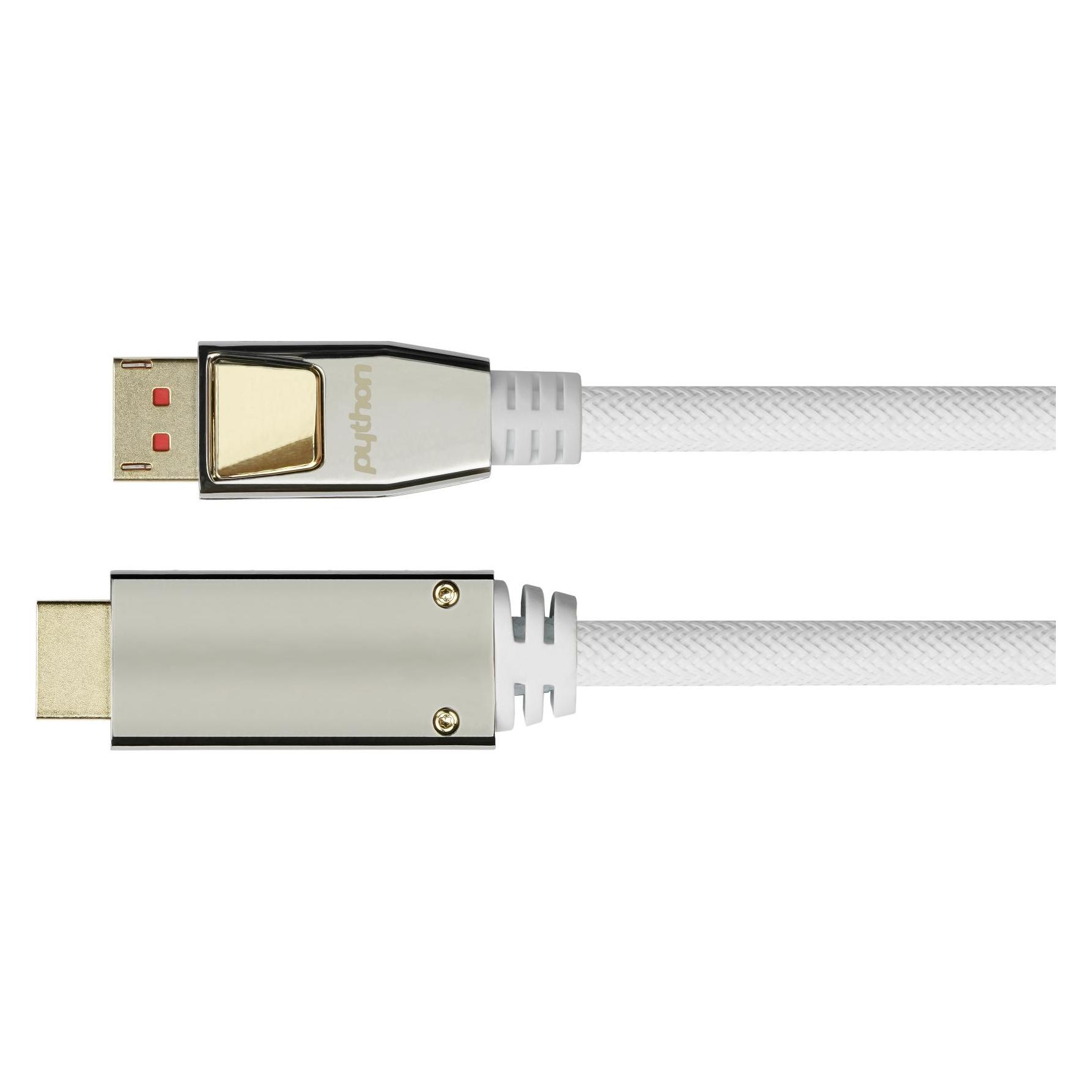Python PYT M0223 DP 1.4 auf HDMI 2.0 A Stecker, Nylon, 4K@60Hz, 3 m, weiss (3 m) (GC-M0223)