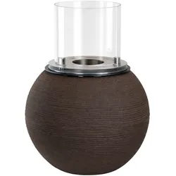 Bioethanol-Kamin für den Innen- und Außenbereich Edelstahlbrenner 1,5 l Gehärtetes Glas Wohnzimmer und Restaurants 40 x 54 cm – Braun