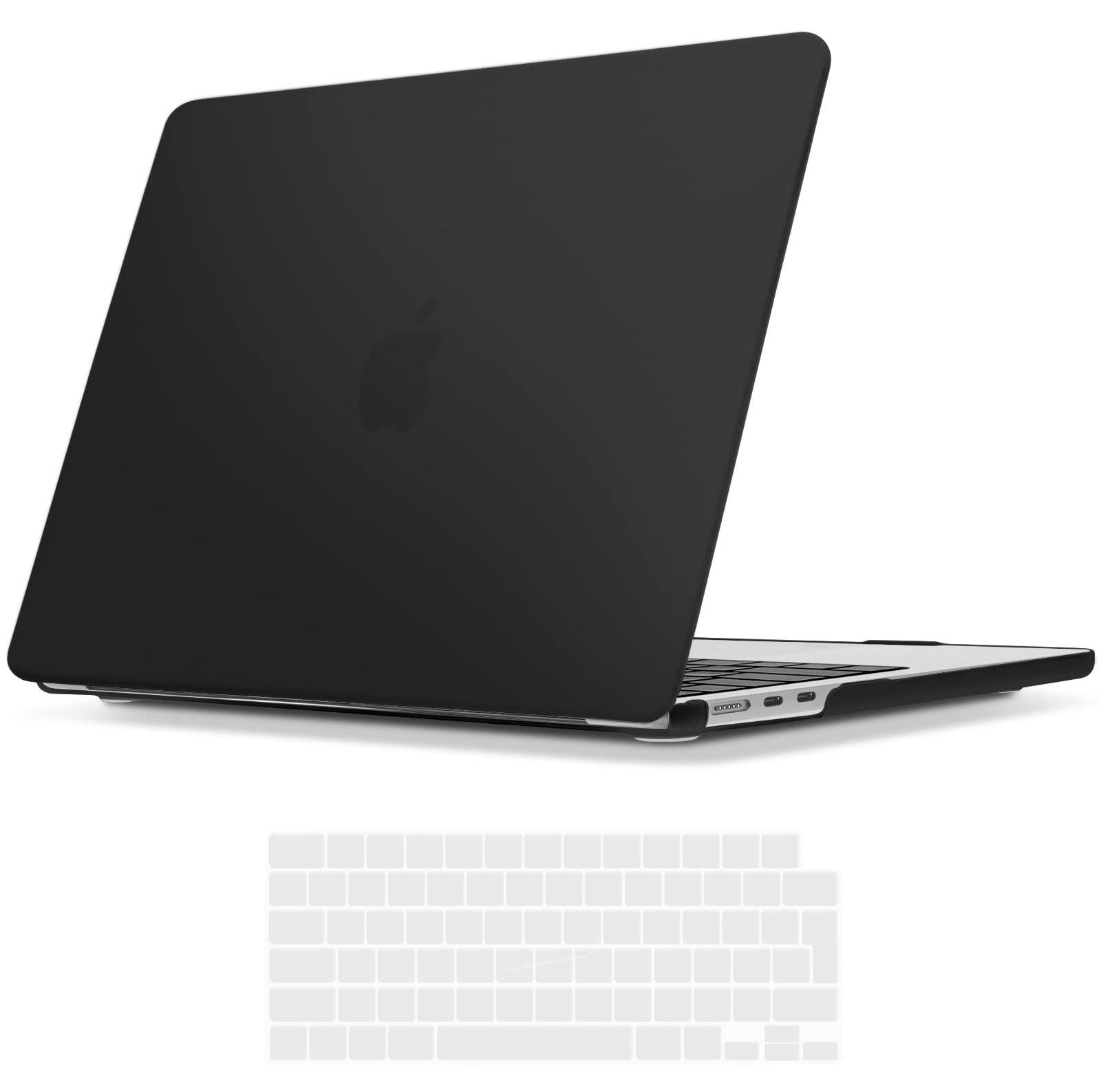 Merkloze Hardcase voor MacBook Air M4 M3 M2 13.6 inch - Zwart