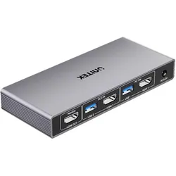 Unitek 4K@60Hz USB 3.0 HDMI KVM-Schalter, KVM Switch, Schwarz