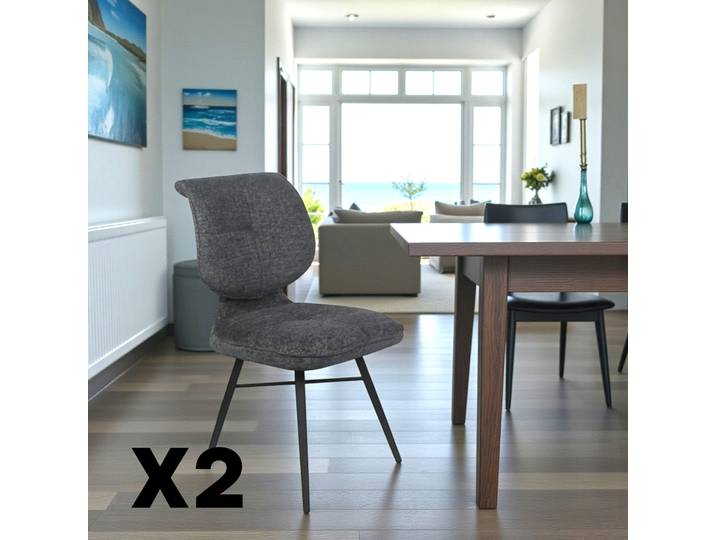 Chaise design modernr (lot de 2) LIGURIE - Anthracite