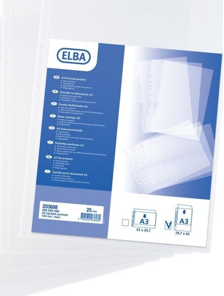 Bantex Oxford Lomme A3   Højformat   120 My   25 Stk.