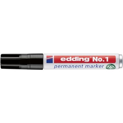 Edding No.1 4-1001 Permanentmarker Schwarz wasserfest: Ja