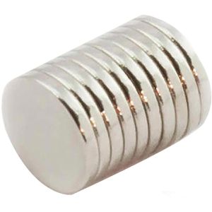 Böttcher-AG Magnete N35, silber, Neodym Magnet, Ø 12 mm, Höhe 1 mm, Scheibenmagnet, 10 Stück