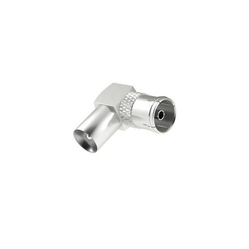 Hama 00205202 Antennen-Adapter, Koax-Stecker - Koax-Kupplung, 90°