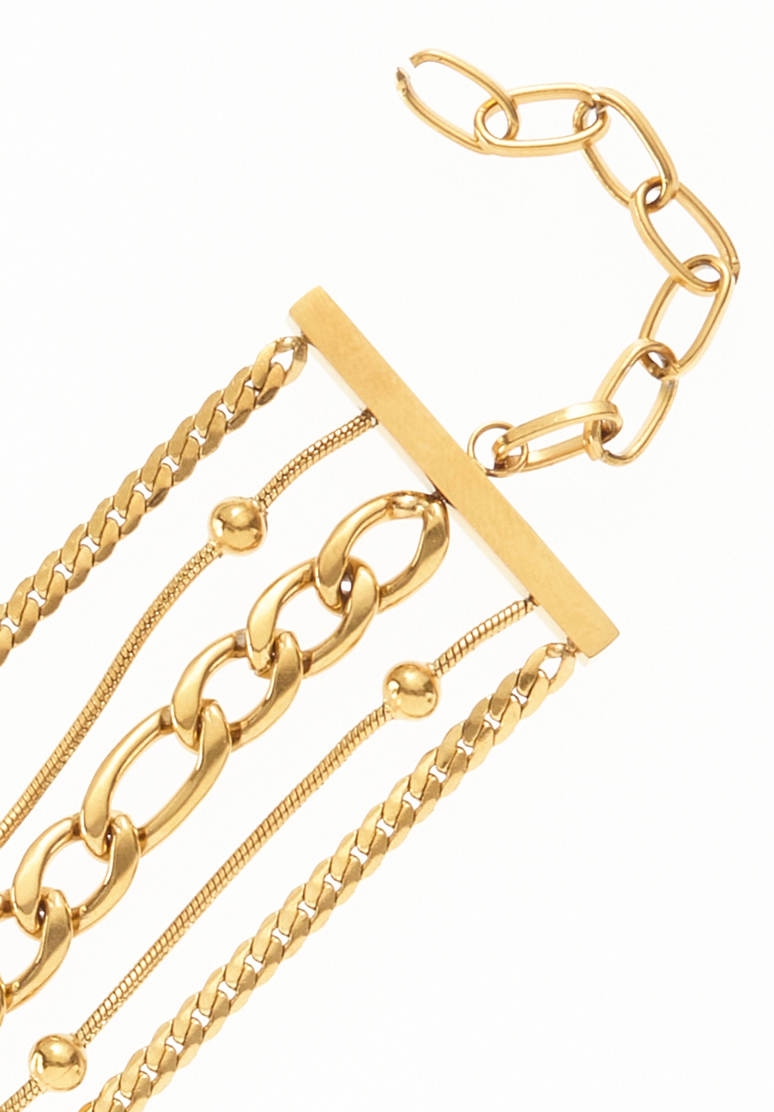 Edelstahlarmband FRENCH CONNECTION, Damen, Gr. 21cm, Edelstahl, gold (goldfarben), glänzend, Armbänder Edelstahlarmband goldfarben 21cm, Edelstahl