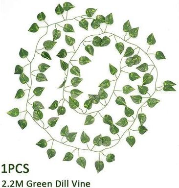 Inspired Finds Artificial Ivy Leaf Garland Hanging Vine Decor For Home & Garden green Dill Leaves 6pcs
