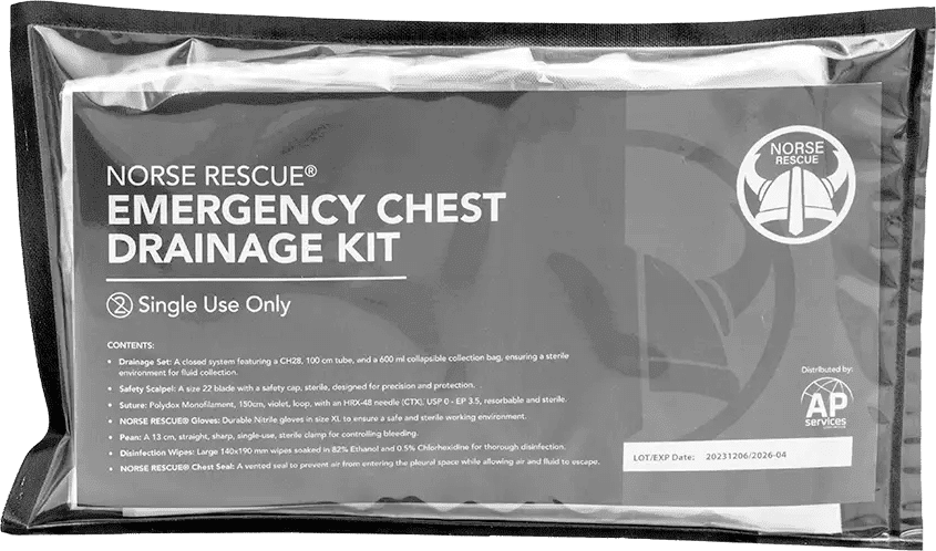 Norse Rescue Emergency Chest Drain Kit w/ Heimlich Valve