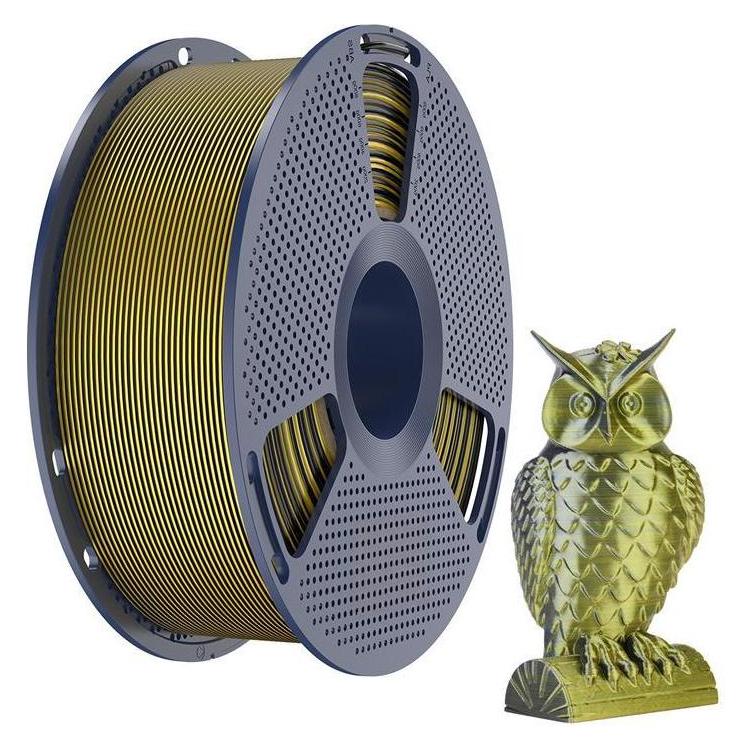 Sunlu PLA+ Silk Zweifarbiges Filament (Schwarz und Gold) (PLA, 1000 g, 1.75 mm) (PLA+ Silk DC B Go)