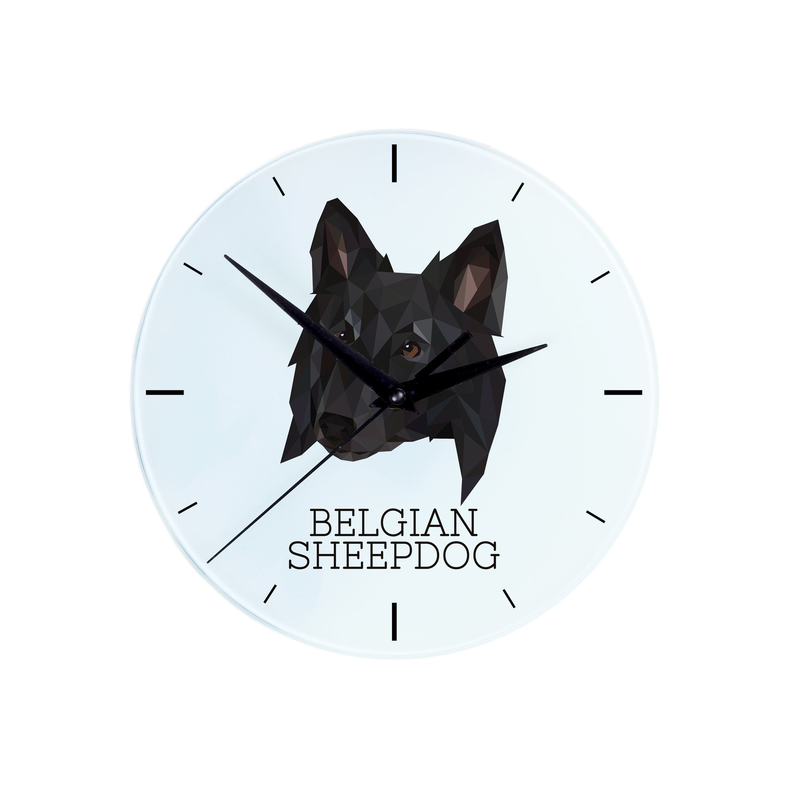 Art-Dog Geometrische Wandklok Belgische Herdershond