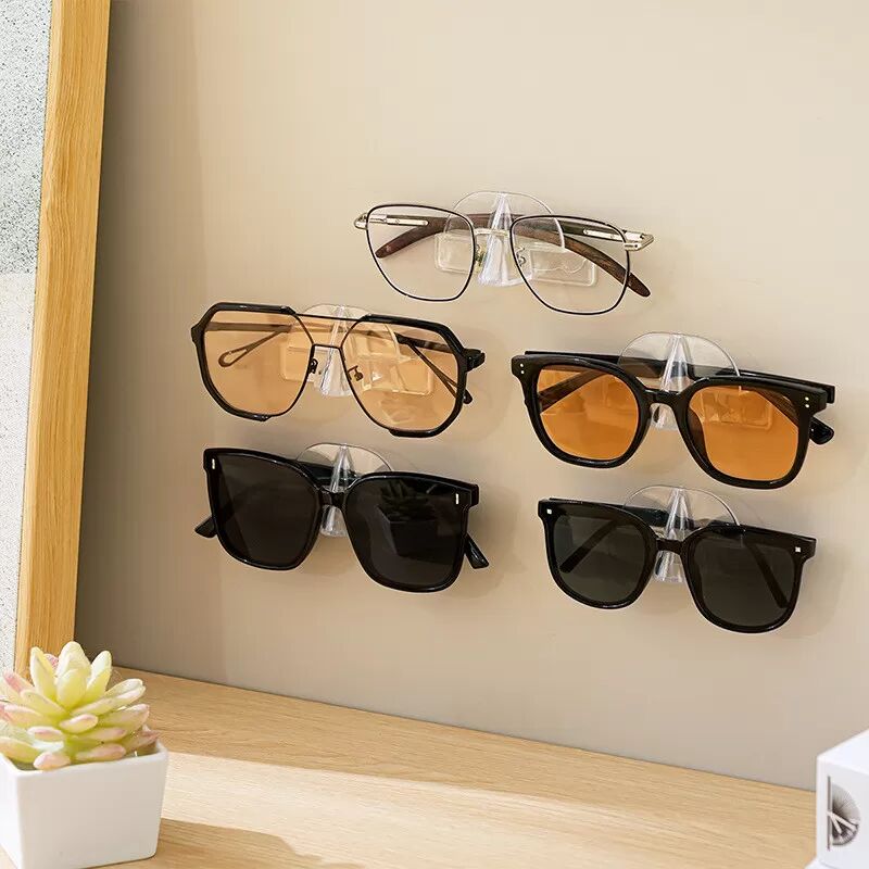 INF 2er-Pack stapelbarer Brillenaufbewahrungsständer, durchsichtiger Acryl-Sonnenbrillen-Organizer