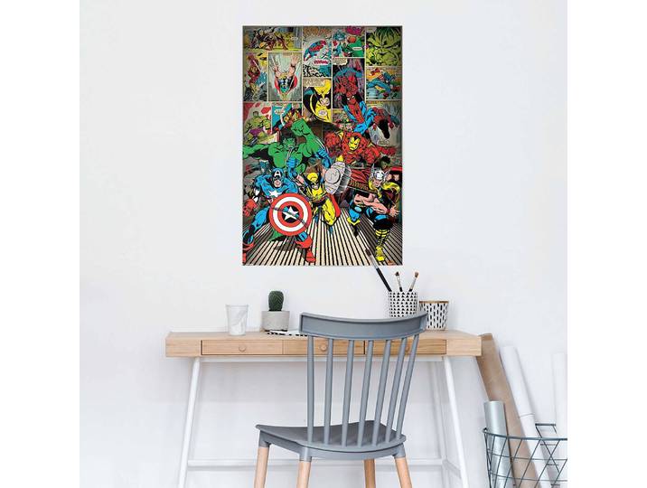 Poster Marvel Heroes Papier Multicolore 61 x 92 x 0cm