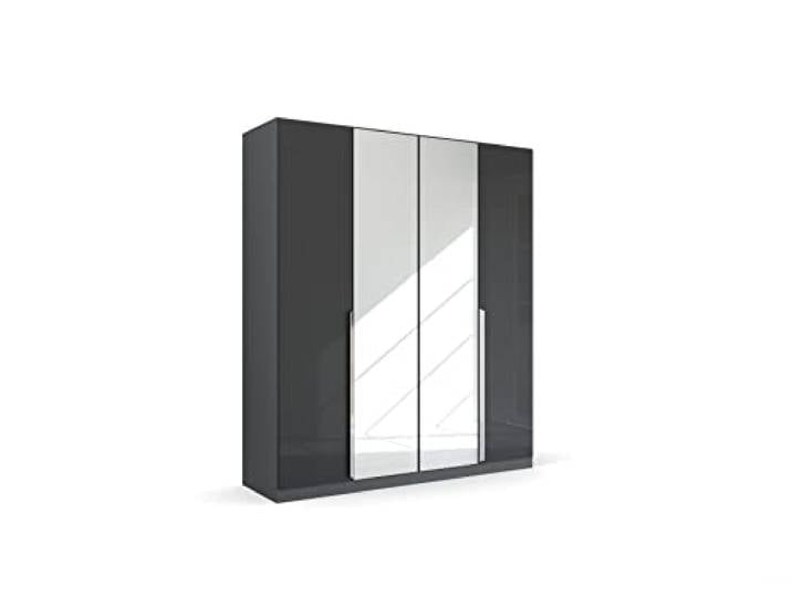 Rauch Möbel Quadra-Spin Glamour, Schrank, Hochglanz Effektgrau, Breite 181 cm