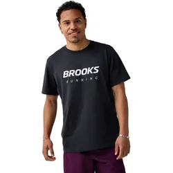 Brooks Herren Graphic Short Sleeve schwarz
