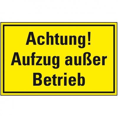 Schild I Hinweisschild Achtung! Aufzug außer Betrieb, Magnetfolie, 300x200mm