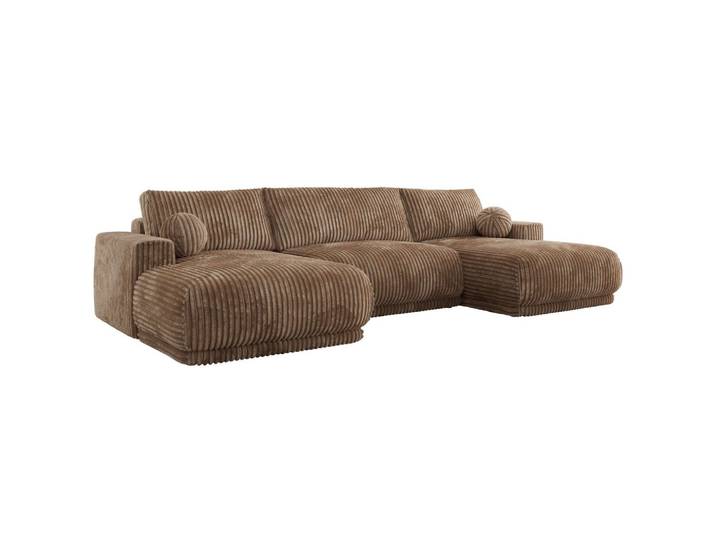 WOHNLANDSCHAFT RINA U Braun Cord