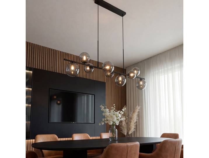 BASE Hanglamp Kasim 9-lichts, Glas - Smoke