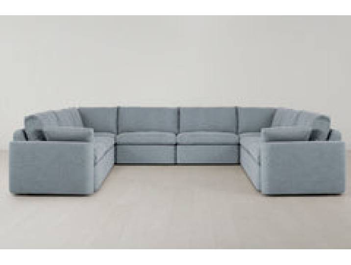 Model 13 U-Form Sofa, Meerglasblau