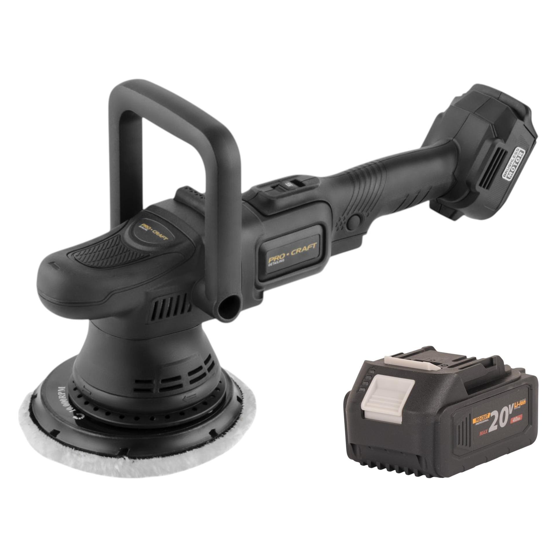 Procraft PM22bb Akku Poliermaschine 20 Volt 150 mm + 1x Akku 4,0 Ah - ohne Ladegerät (Exzenterpolierer) (PM22bb)
