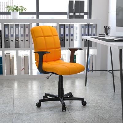 Flash Furniture Mid-Back Quilted Vinyl Swivel Task Office Chair with Arms